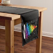 ゲイLGBTプライドレインボークリスマスツリーメリークリスマス ショートテーブルランナー (インサイチュ)