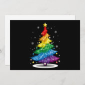 ゲイLGBTプライドレインボークリスマスツリーメリークリスマス シーズンカード (正面/裏面)