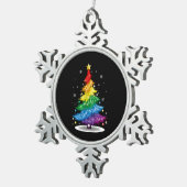 ゲイLGBTプライドレインボークリスマスツリーメリークリスマス スノーフレークピューターオーナメント (右)
