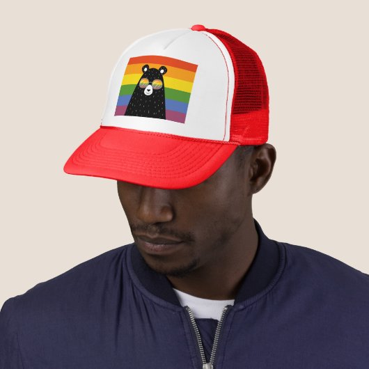 ゲイLGBTレインボープライドベア・イン・グラス キャップ (インサイチュ)