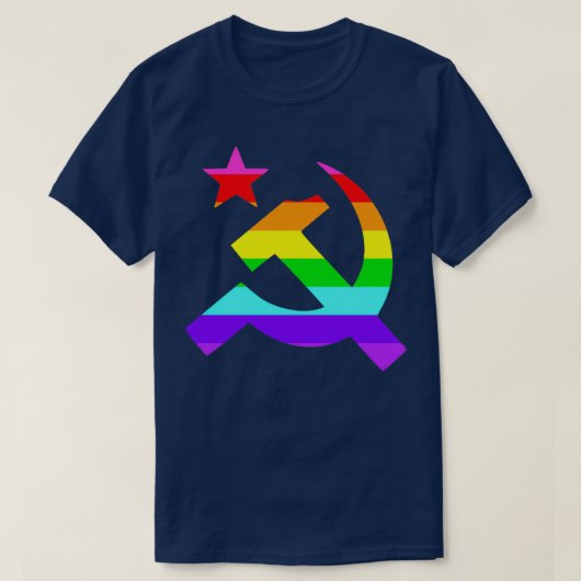 ゲイLGBTレインボー共産主義者 Tシャツ (デザイン正面)