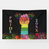 ゲイLGBTQプライド月恋がレインボーに勝カスタムつ 横断幕 (横)