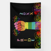 ゲイLGBTQプライド月恋がレインボーに勝カスタムつ 横断幕 (縦)