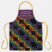 ゲイLGBTQレインボープライドストライプビジネス名 エプロン (正面)