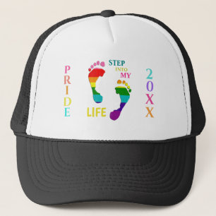 ゲイLGBTQレインボープライド月ステップマイライフ足 キャップ