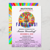 ゲイLGBTQ任意の年齢の素晴らしい虹の誕生日 グラデーション 招待状 (正面/裏面)