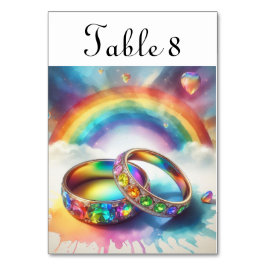 ゲイLGBTQ結婚のレインボーリングや輪表 テーブルナンバー
