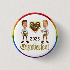 ゲイLGBTQIA+オクトーバーフェスト2023ゲイピンボタン 缶バッジ