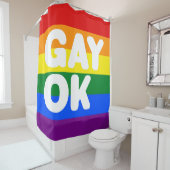 ゲイOK カラフル LGBTプライド6ストライプレインボー旗 シャワーカーテン (インサイチュ)