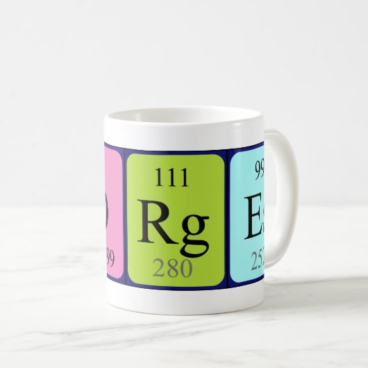 ゲオルゲスの周期表の名前のマグ コーヒーマグカップ (正面右)