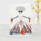 ゲオルゲスBarbierのアールデコのファッションの挨拶状 カード (黄色い花)