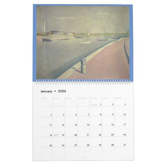 ゲオルゲスSeuratのアートワーク カレンダー (1月 2026)