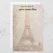 ゲオルゲスSeuratのヴィンテージのファインアート著エッフェル塔 便箋 (正面/裏面)