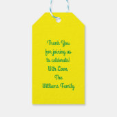 ゲコトカゲ誕生日パーティーかわいい子供たち ギフトタグ (裏面)