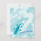 ゲコリザード子供の誕生日パーティーカード 招待状 (裏面)