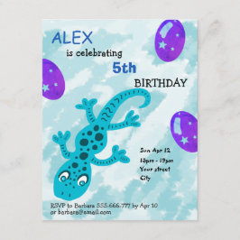 ゲコリザード子供の誕生日パーティーカード 招待状