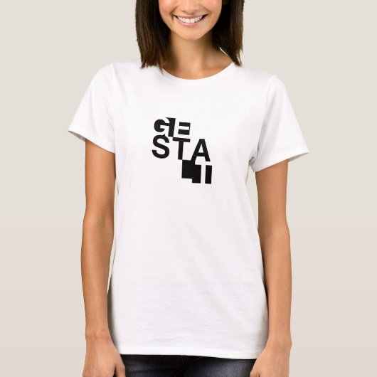 ゲシュタルトの印刷のTシャツのデザイン(黒) Tシャツ (正面)