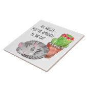 ゲストおもしろいを承認する猫 タイル (側面)