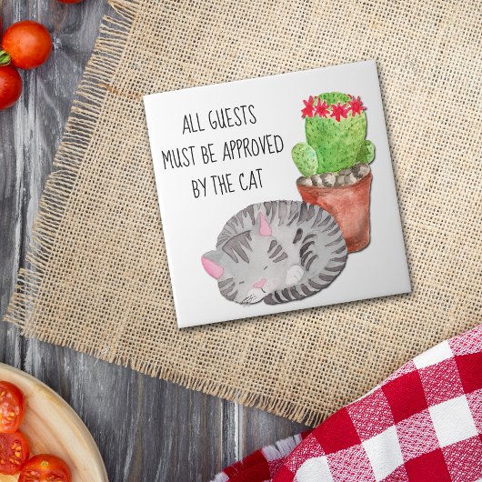 ゲストおもしろいを承認する猫 タイル