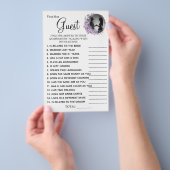 ゲストのためのオーキッドの結婚前お祝いゲームカード チラシ (ハンドル)