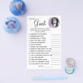 ゲストのためのオーキッドの結婚前お祝いゲームカード チラシ (シングル)