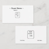 ゲストの一流のテーブルの座席表 プレイスカード (正面/裏面)