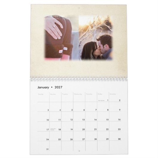 ゲストの印の本を結婚しているデキセドリン錠のバラ カレンダー (1月 2027)