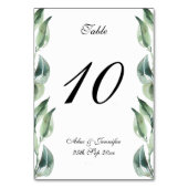 ゲストの名前のエレガントな結婚式のテーブルいいえカード テーブルナンバー (正面)