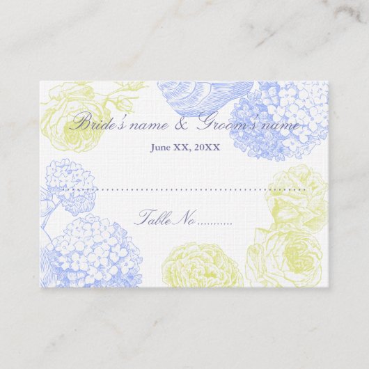 ゲストの座席カード プレイスカード (正面)