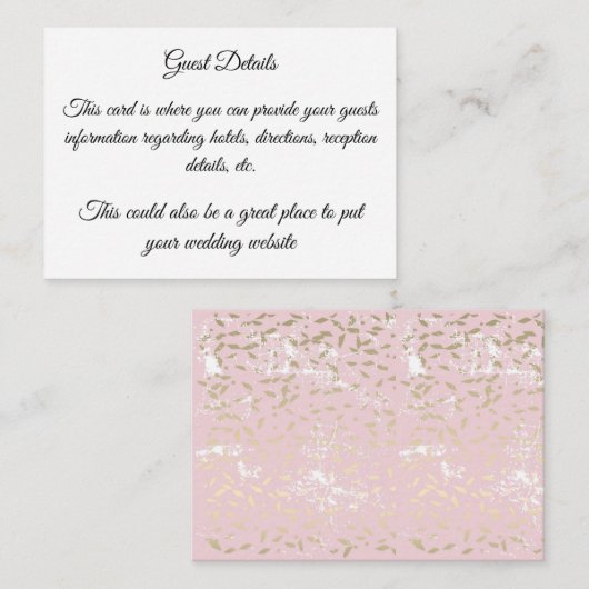 ゲストの明細カード エンクロージャーカード (正面/裏面)