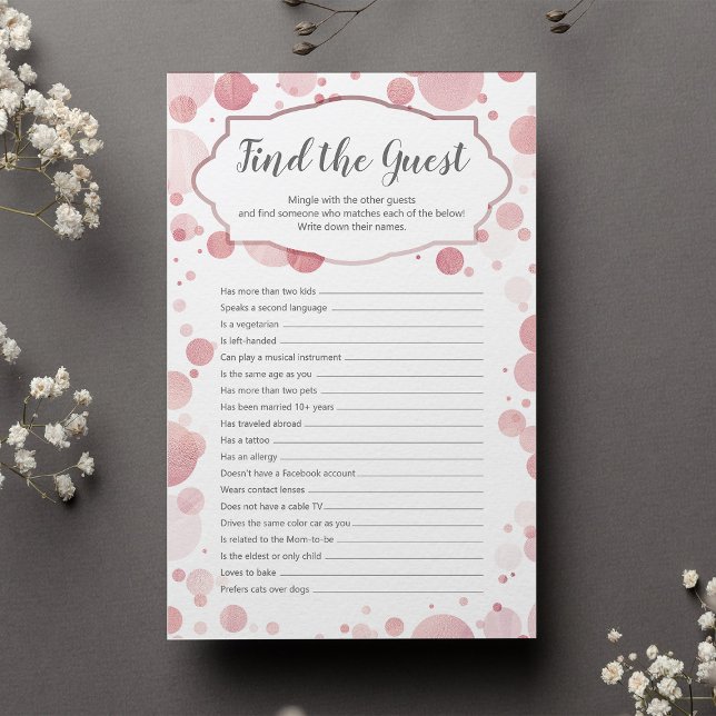 ゲストの検索 | Glam水玉模様赤ちゃんシャワーゲーム (クリエイターアップロード済み)