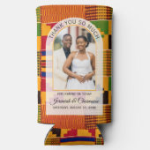 ゲストの皆様ありがとうございます！アフリカ・ガーナのケンテで彩るウェディング スリム缶クーラー (裏面)