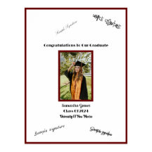 ゲストの署名のための写真卒業ポスター。