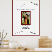 ゲストの署名のための写真卒業ポスター。 ポスター (キッチン)