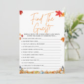 ゲストの赤ちゃんシャワーゲーム小さなかぼちゃを見つける 招待状 (スタンド正面)