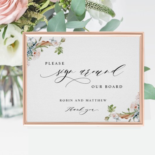 ゲストの「サインのまわりに」ボード、自然開花サイン ポスター