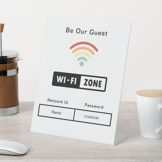 ゲストのWIFI結婚情報パスワードにする 台座サイン (インサイチュ)