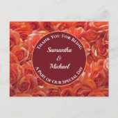 ゲストへの感謝 オレンジの花 への愛 披露宴 ポストカード (正面)