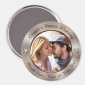 ゲストまたはブライダルシャワーのための格安結婚式の引き出物 マグネット (正面/裏面)