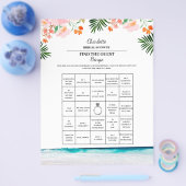 ゲストを探せ ブライダルシャワー ビンゴ ビーチテーマ チラシ (シングル)