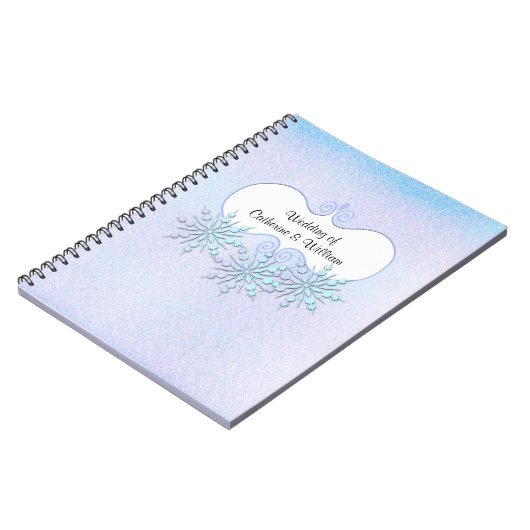 ゲストを結婚する冬の雪片は署名します ノートブック (左側)