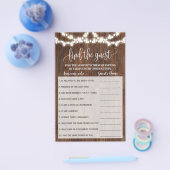 ゲストウェスタンブライダルシャワーゲームカード チラシ (シングル)