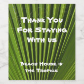 ゲストウェルカムグリーンパームリーフバケーションホーム ワインラベル (シングルラベル)