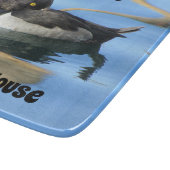 ゲストウェルカム白黒ダックフォトレイクハウス カッティングボード (角)