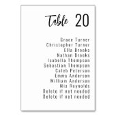 💍ゲストエレガントリスト付きミニマリスト テーブルナンバー (裏面)