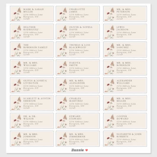 ゲストエレガント住所 シール (シート)