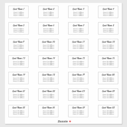 ゲストエンベロープ住所28スクリはっきりしたプトエレガントの種類 シール (シート)