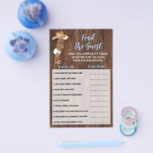 ゲストオウムカウボーイベビーシャワーゲームカードを見つける チラシ (シングル)