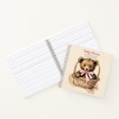 ゲストギフトリストベビーベアーガールベビーシャワー ノートブック (内部)