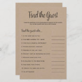 ゲストクラフト素朴ブライダルシャワーゲーム (正面/裏面)